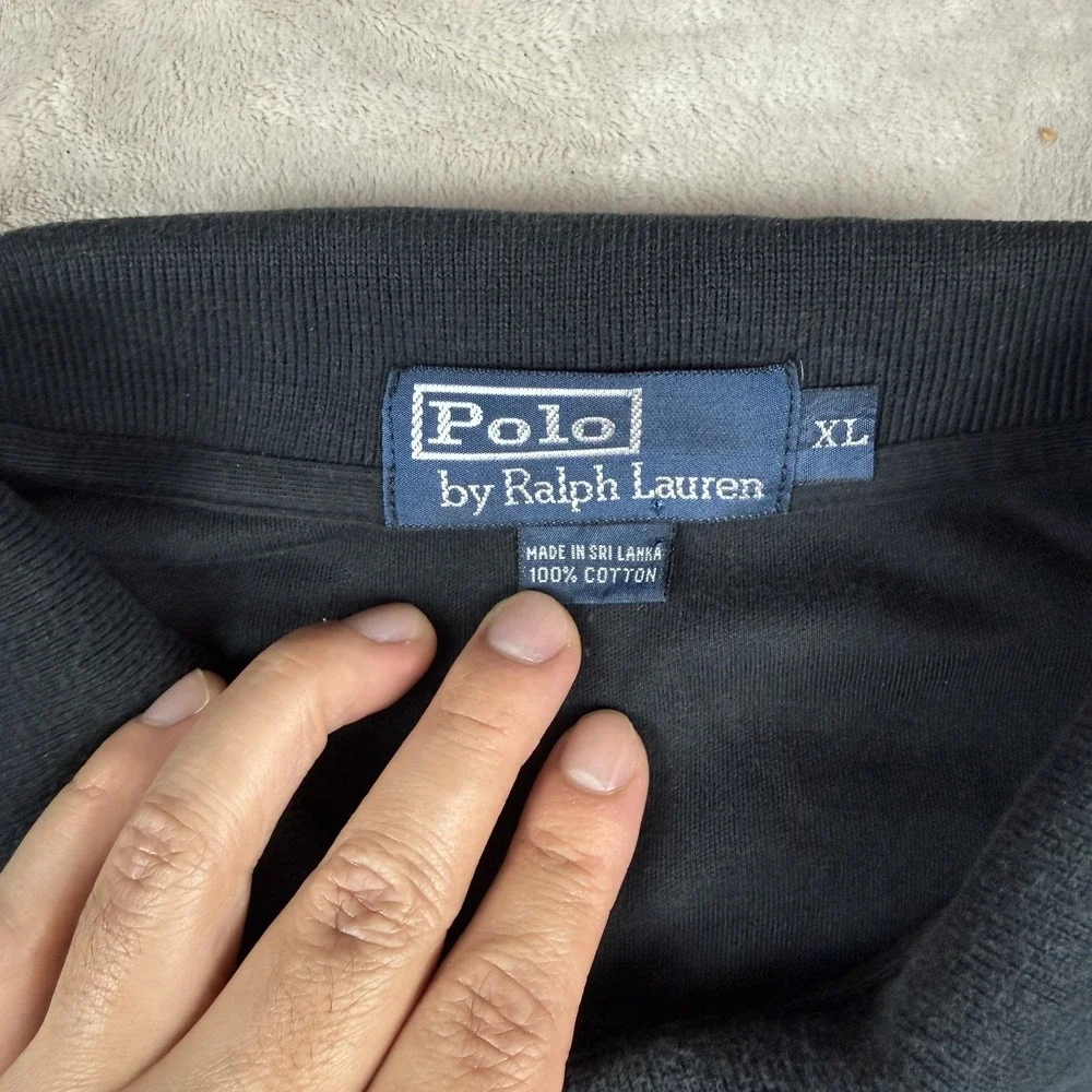 Polo By Ralph Lauren Shirt Mens XL Black Cotton Short Sleeve Polo Pony Logo